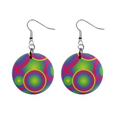 Background Colourful Circles Mini Button Earrings