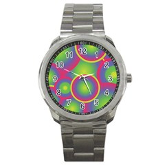 Background Colourful Circles Sport Metal Watch