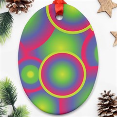 Background Colourful Circles Oval Ornament (two Sides)