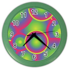 Background Colourful Circles Color Wall Clock by HermanTelo