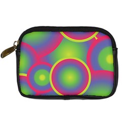 Background Colourful Circles Digital Camera Leather Case