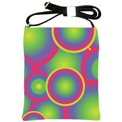 Background Colourful Circles Shoulder Sling Bag by HermanTelo