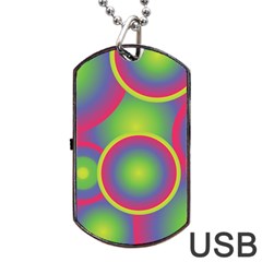 Background Colourful Circles Dog Tag Usb Flash (one Side)