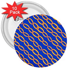 Blue Abstract Links Background 3  Buttons (10 Pack)  by HermanTelo