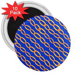 Blue Abstract Links Background 3  Magnets (10 Pack)  by HermanTelo