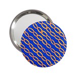 Blue Abstract Links Background 2.25  Handbag Mirrors Front