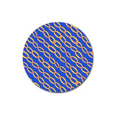 Blue Abstract Links Background Magnet 3  (round) by HermanTelo