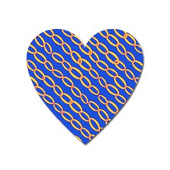 Blue Abstract Links Background Heart Magnet by HermanTelo