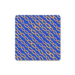 Blue Abstract Links Background Square Magnet by HermanTelo