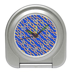 Blue Abstract Links Background Travel Alarm Clock