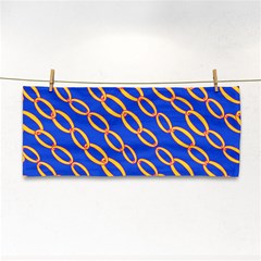 Blue Abstract Links Background Hand Towel