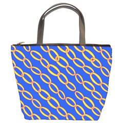 Blue Abstract Links Background Bucket Bag by HermanTelo