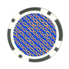 Blue Abstract Links Background Poker Chip Card Guard (10 Pack)