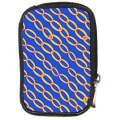 Blue Abstract Links Background Compact Camera Leather Case