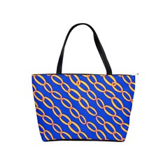 Blue Abstract Links Background Classic Shoulder Handbag