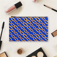 Blue Abstract Links Background Cosmetic Bag (medium) by HermanTelo