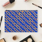 Blue Abstract Links Background Cosmetic Bag (Large) Front