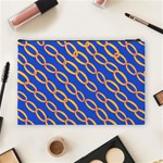 Blue Abstract Links Background Cosmetic Bag (Large) Back