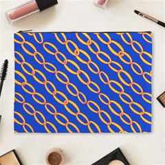 Blue Abstract Links Background Cosmetic Bag (xl) by HermanTelo