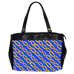 Blue Abstract Links Background Oversize Office Handbag (2 Sides)