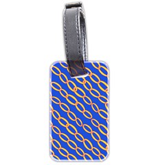 Blue Abstract Links Background Luggage Tag (two Sides)