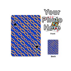 Blue Abstract Links Background Playing Cards Double Sided (mini)