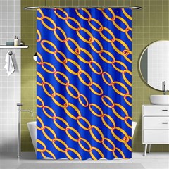 Blue Abstract Links Background Shower Curtain 48  X 72  (small) 