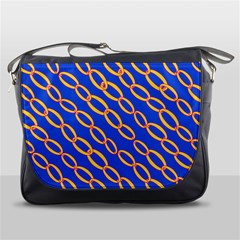 Blue Abstract Links Background Messenger Bag