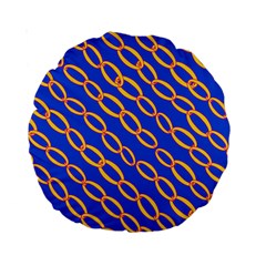 Blue Abstract Links Background Standard 15  Premium Round Cushions