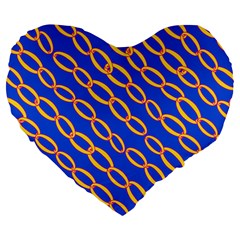 Blue Abstract Links Background Large 19  Premium Heart Shape Cushions