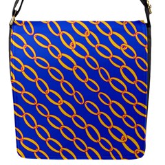 Blue Abstract Links Background Flap Closure Messenger Bag (s)