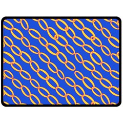 Blue Abstract Links Background Double Sided Fleece Blanket (large) 