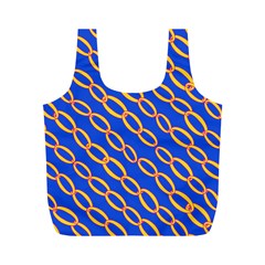 Blue Abstract Links Background Full Print Recycle Bag (m)