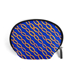 Blue Abstract Links Background Accessory Pouch (small)