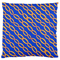 Blue Abstract Links Background Large Flano Cushion Case (one Side)