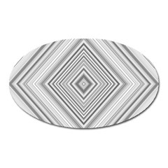 Black White Grey Pinstripes Angles Oval Magnet by HermanTelo