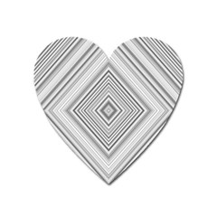 Black White Grey Pinstripes Angles Heart Magnet by HermanTelo