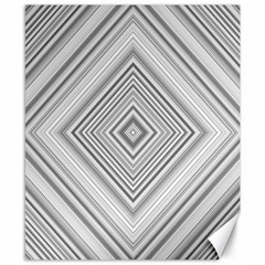 Black White Grey Pinstripes Angles Canvas 8  X 10 