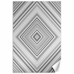 Black White Grey Pinstripes Angles Canvas 24  X 36  by HermanTelo