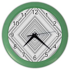 Black White Grey Pinstripes Angles Color Wall Clock