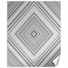 Black White Grey Pinstripes Angles Canvas 11  X 14 