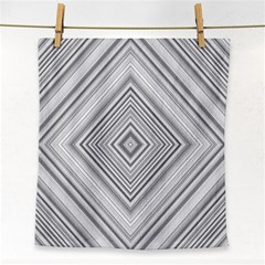 Black White Grey Pinstripes Angles Face Towel by HermanTelo