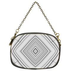 Black White Grey Pinstripes Angles Chain Purse (two Sides)