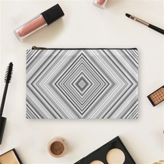 Black White Grey Pinstripes Angles Cosmetic Bag (medium)