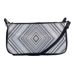 Black White Grey Pinstripes Angles Shoulder Clutch Bag by HermanTelo