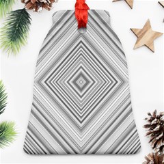 Black White Grey Pinstripes Angles Bell Ornament (two Sides)