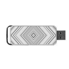 Black White Grey Pinstripes Angles Portable Usb Flash (one Side)