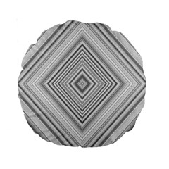 Black White Grey Pinstripes Angles Standard 15  Premium Round Cushions by HermanTelo