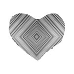 Black White Grey Pinstripes Angles Standard 16  Premium Heart Shape Cushions Front