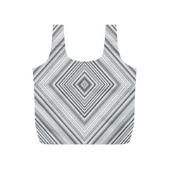 Black White Grey Pinstripes Angles Full Print Recycle Bag (s)